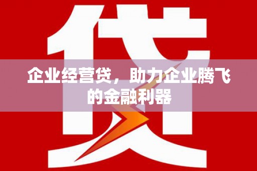 淡水企业经营贷，助力企业腾飞的金融利器