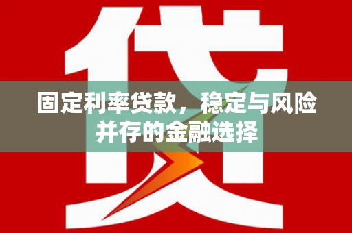 外埔固定利率贷款，稳定与风险并存的金融选择