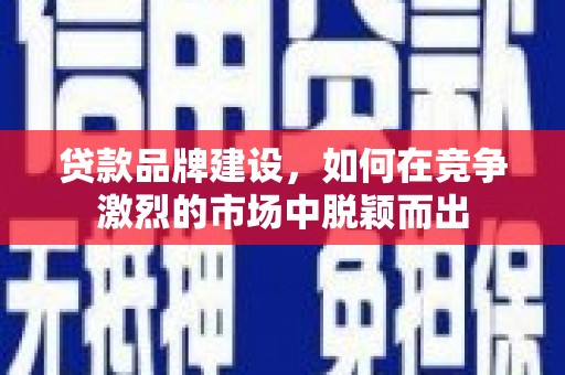 金峰贷款品牌建设，如何在竞争激烈的市场中脱颖而出