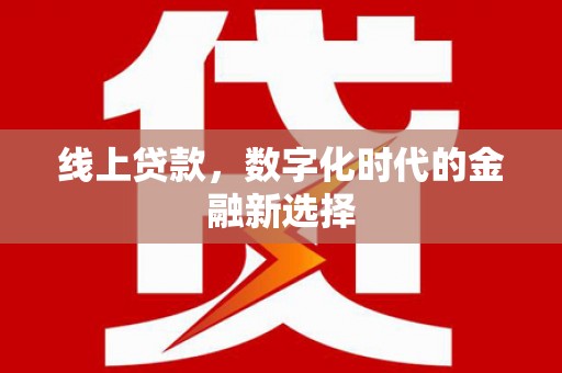 大化线上贷款，数字化时代的金融新选择