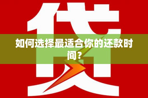 南湖如何选择最适合你的还款时间？